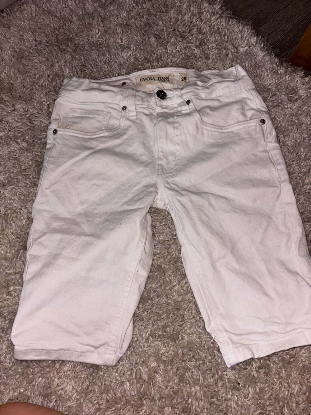 Evolution In Design White Denim Shorts Size 29(0025)